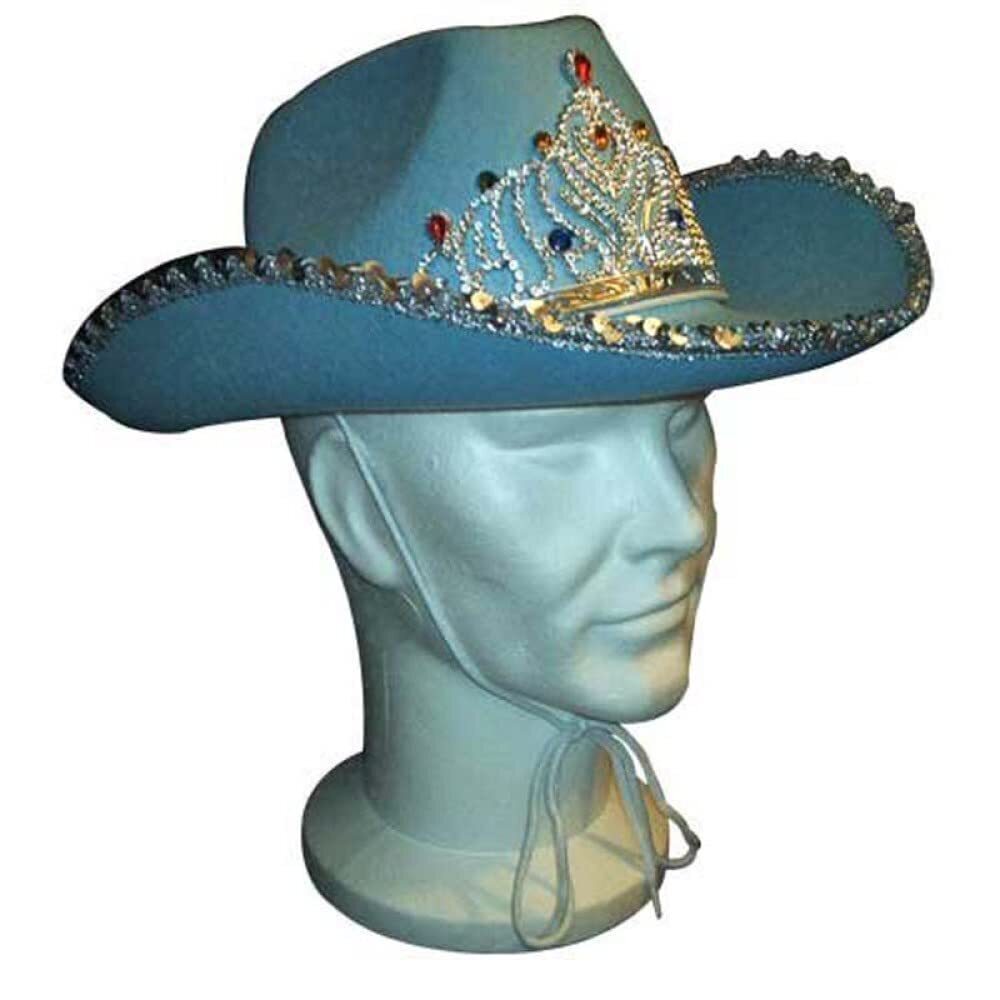 8953 Loftus International Rodeo Queen Sequins & Tiara Cowgirl Hat Blue One